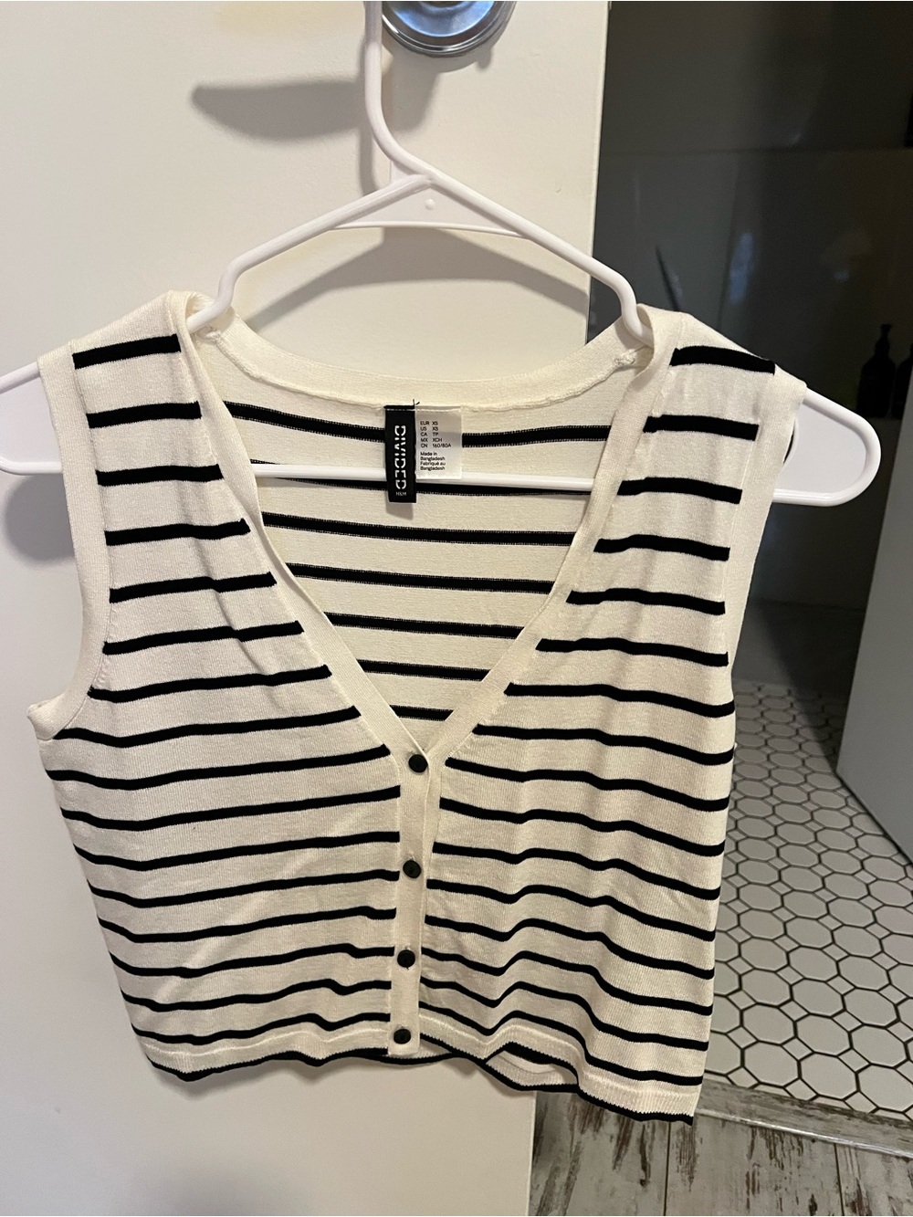 Striped Button Sweater Vest